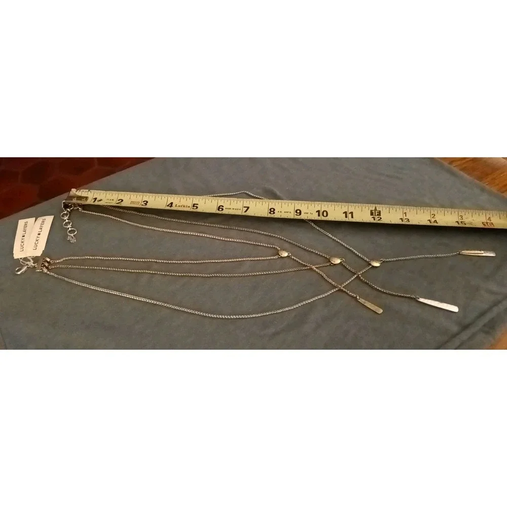 Lucky Brand Signed Three Strand Layer Necklace NWT Each Has It's Own Clasp